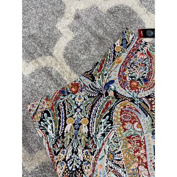 Vince Camuto NWT $79 X-Large Paisley Floral Boho Print Lined Elastic Waist Skirt - Picture 5 of 10